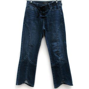 Lucky Brand Lace Up Bridgette Capri Flare Sz 6